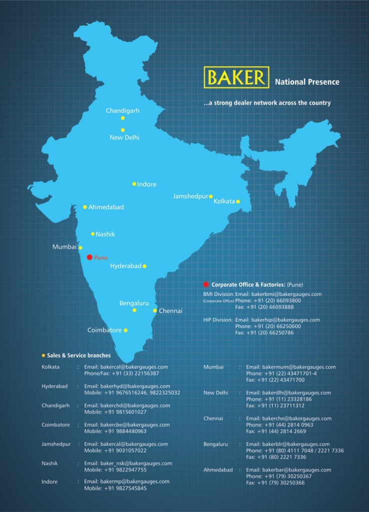 National Presence - Baker Gauges India Pvt. Ltd.